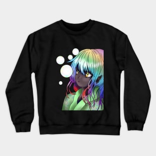 Rainbow druid elf girl Crewneck Sweatshirt